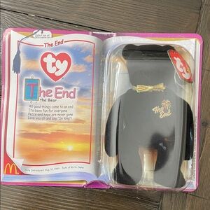 Ty The End Bear - Black with Gold Accents